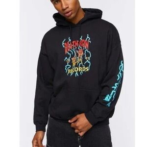 Death Row Records Men's 1991 Electric Graphic Logo Hoodie Sweatshirt Size L